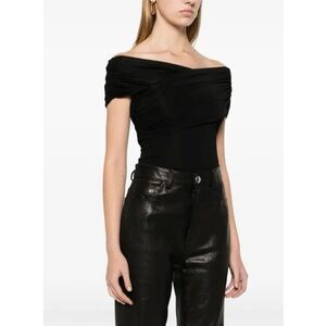 NWT Alice + Olivia Averne Off Shoulder Convertible Crossover Bodysuit Top Size M